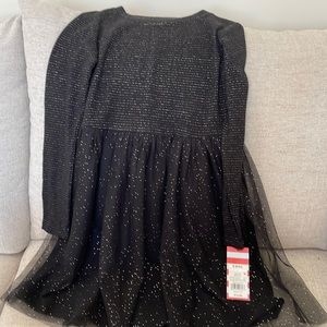 Girls Cat & Jack black dress NWT size S 6/6X